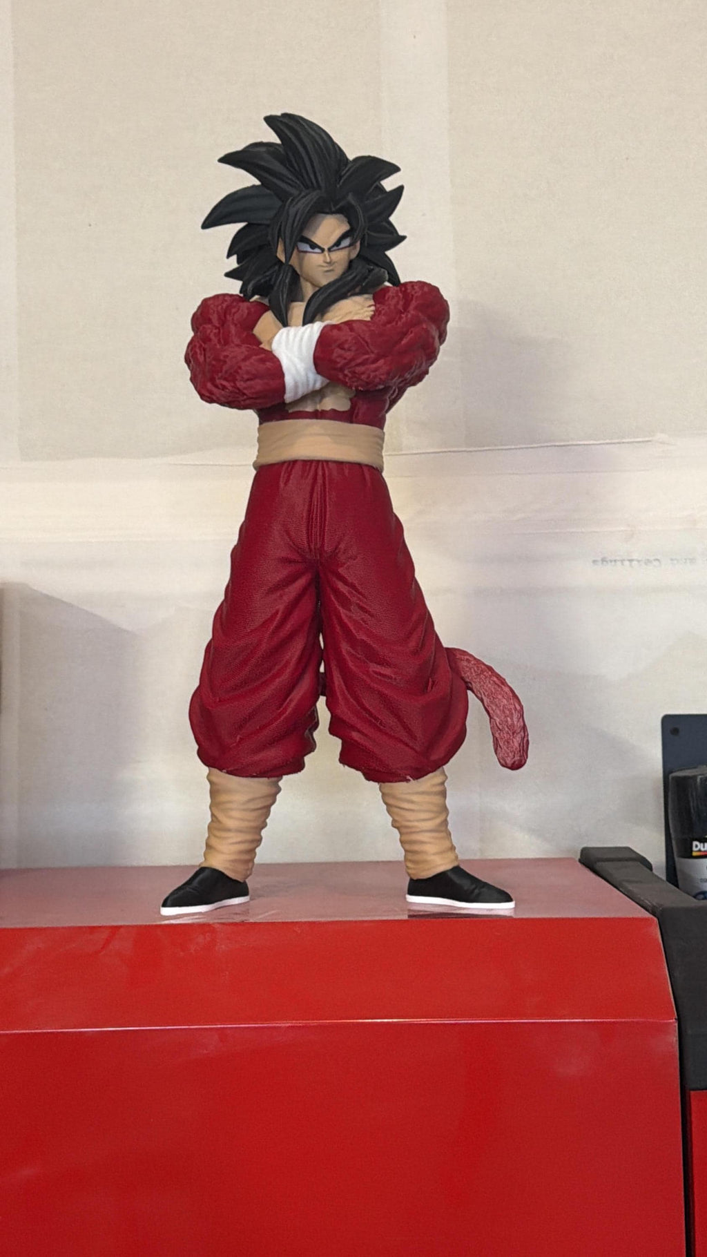 20 Inch Multicolor 3D Printed Saiyan Warrior Figure | Anime Manga Desk Display