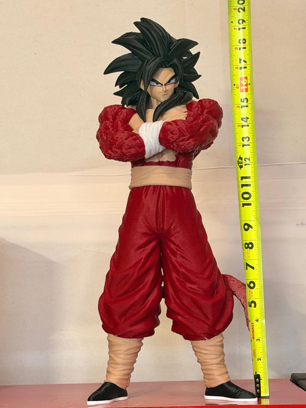 20 Inch Multicolor 3D Printed Saiyan Warrior Figure | Anime Manga Desk Display