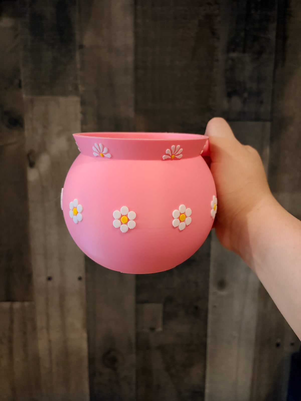Jarrito Style Ice Cream Pint Holder | 3D Printed Cozy with Spoon Slot | Pink Brown or Blue Floral Design