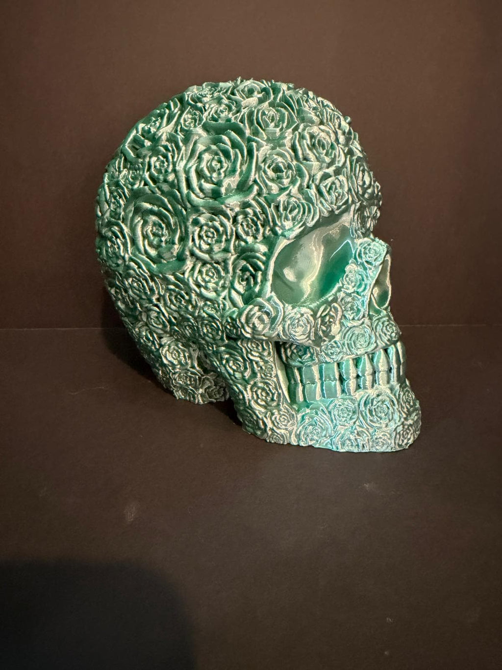 Floral Skull Sculpture, Day of the Dead Decor, Gothic Home, Art, Halloween Gift,