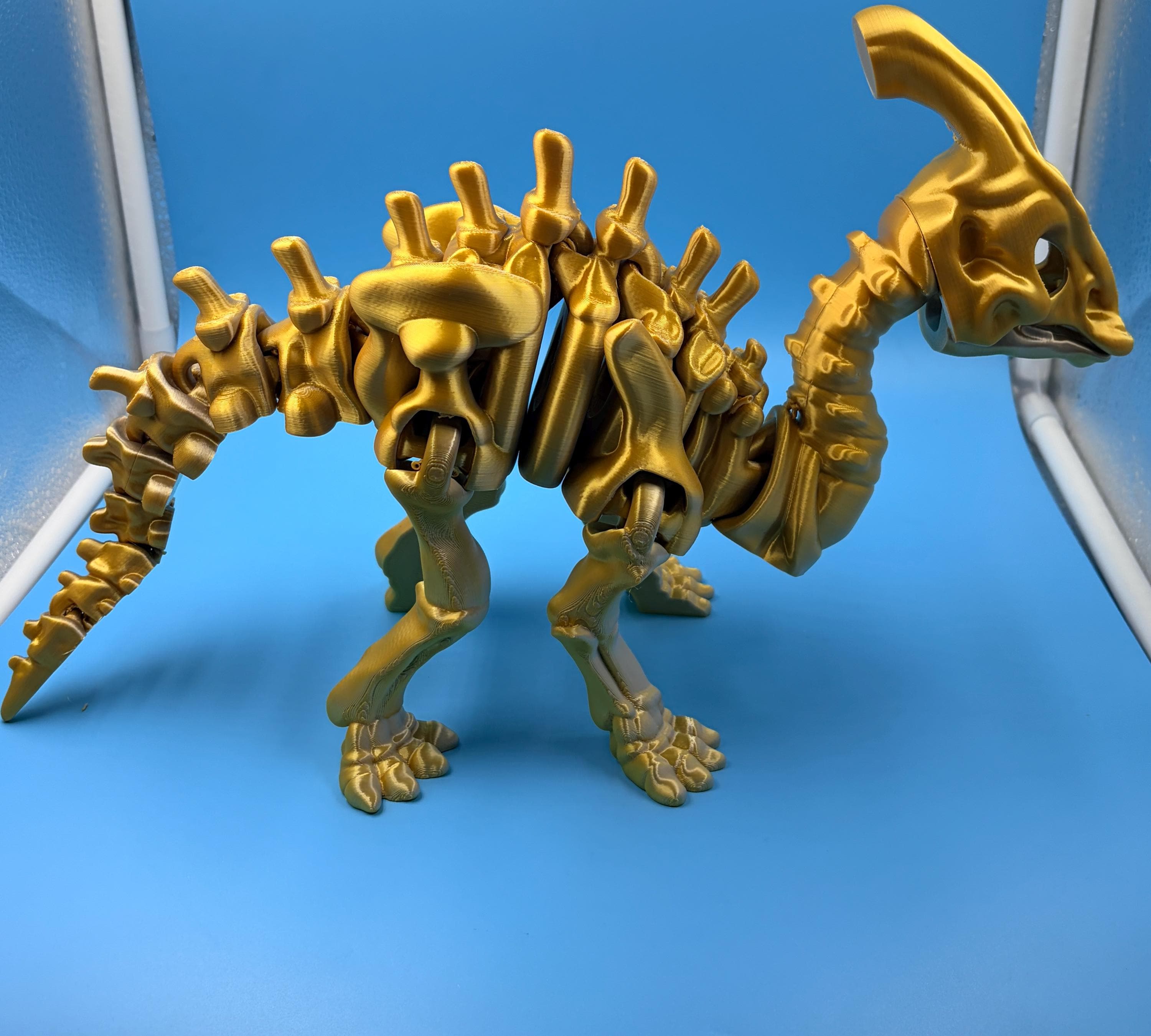 Parasaurolophus Dinosaur Display | 14 Inch Silk Finish 3D Printed Collectible | Dino Lover Home Decor Gift