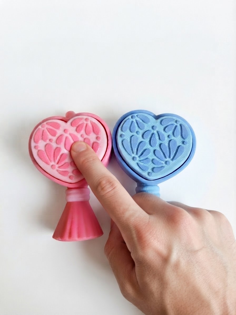 Heart Tassel Fidget Clicker | 3D Printed Floral Heart Click Charm Bag Purse Keychain | Sensory Toy Boho Fringe