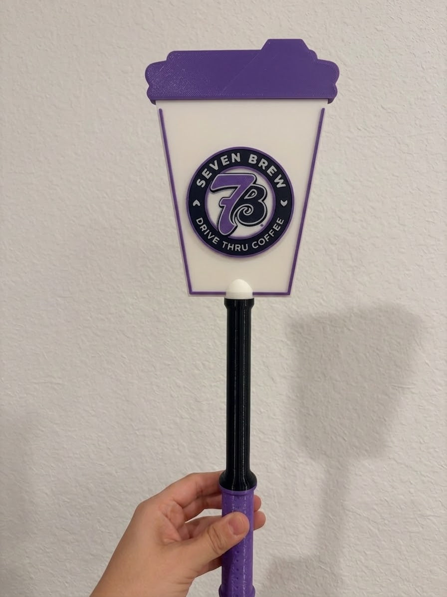 7 Brew Coffee Cup Tap-to-Pay Wand | Drive-Thru Coffee Sign