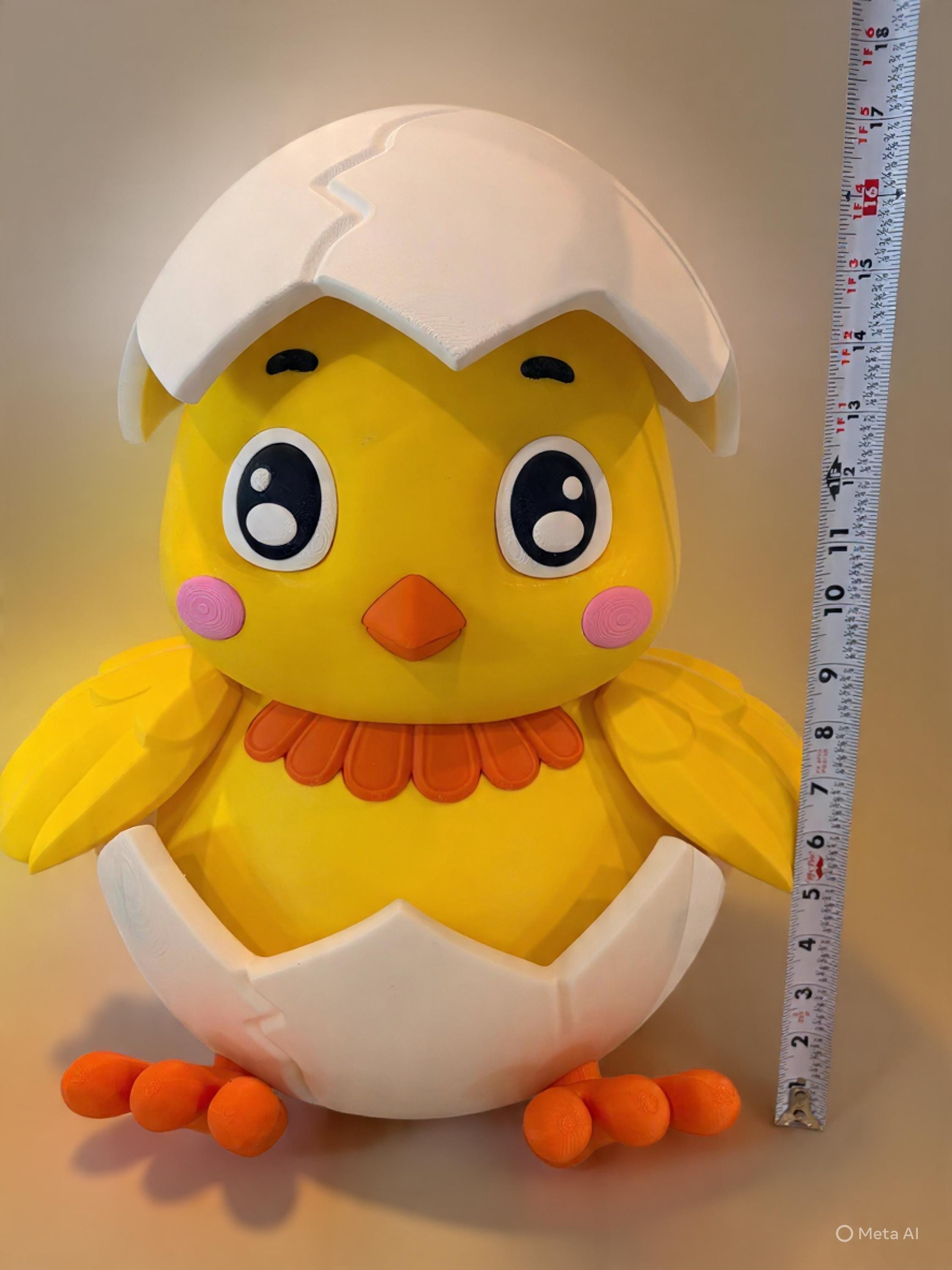 3D Printed Easter Chick - 17" Collectible Spring Decoration (Choose Assembled or DIY Kit)