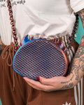 Dragon Crossbody Bag with Chain Strap — Spiked Dragon Purse — Woven Lattice Clutch -Fantasy Gift