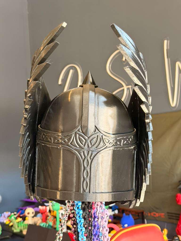 The DarksideWorkshop Valkyrie Mandolorian Helmet STL. This is a digital item not physical.