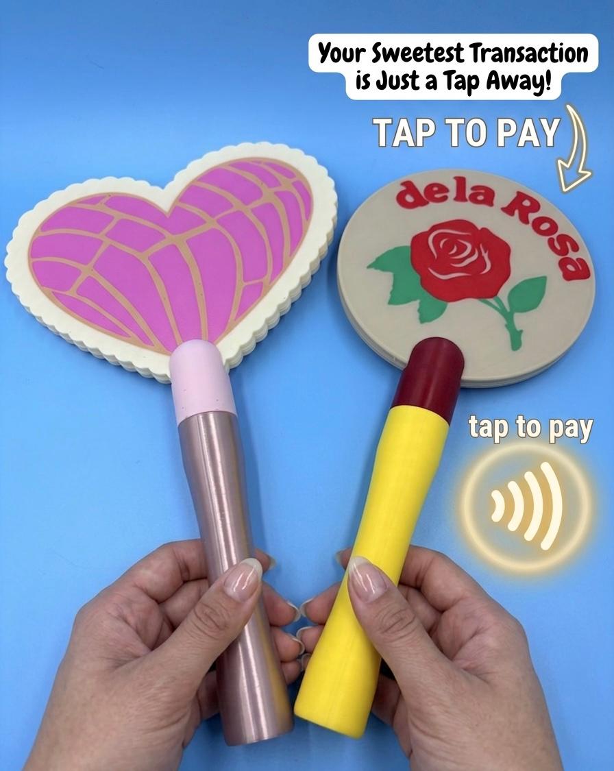 Tap to Pay Wand | Heart Concha & Mazapan de la Rosa | NFC Card Holder Wand | Cute Payment Wand