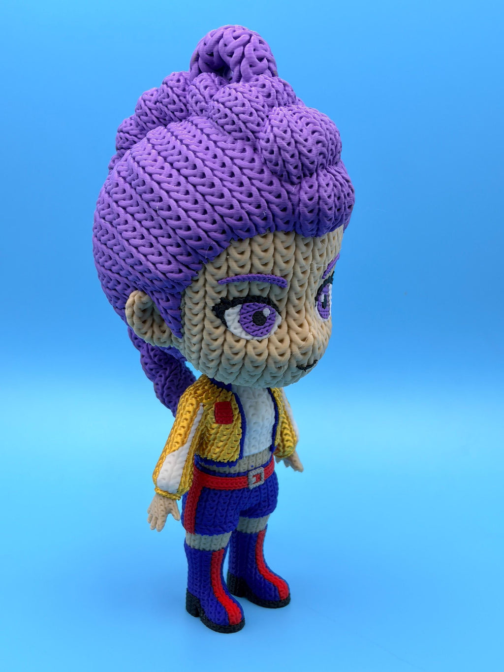 Purple Warrior Knitted Figure | Multicolor Idol Hunter Collectible