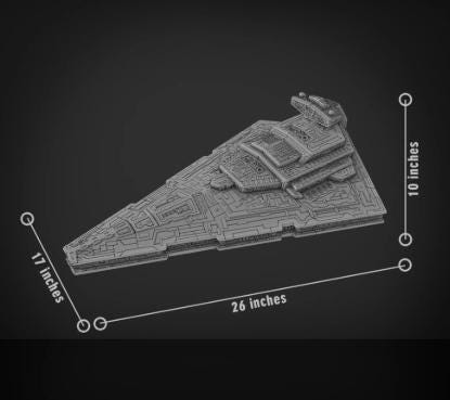 3D Printed Star Destroyer Model | Large Sci-Fi Warship Display | Bolt Together Assembly