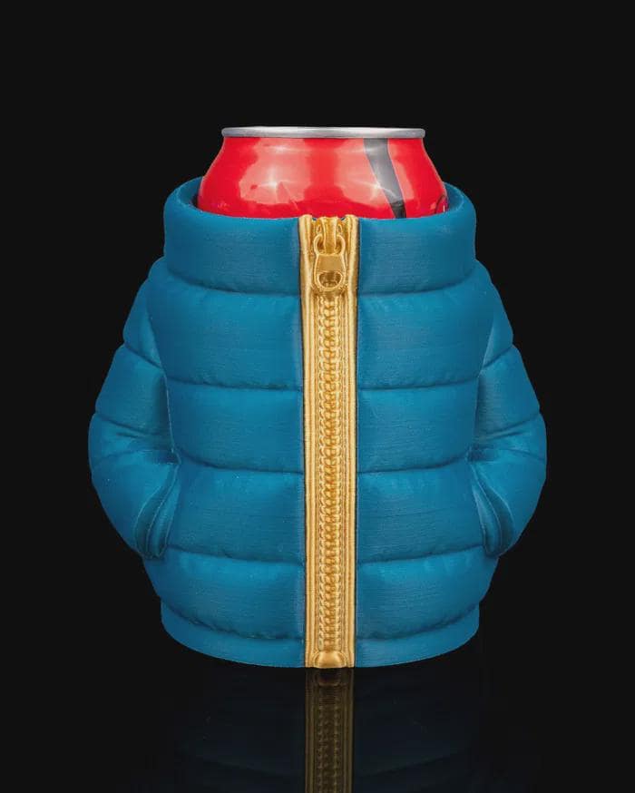 3D Printed Can Koozie Jacket | Puffer, Hoodie, Bathrobe, Leather, Suede, Varsity Styles