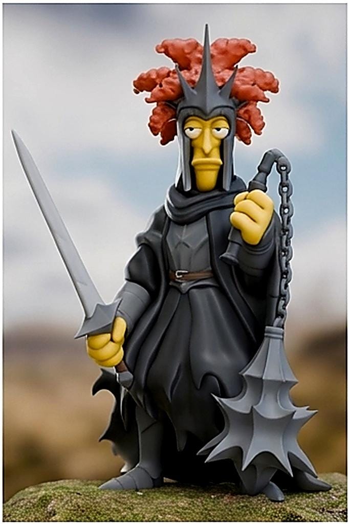Shire Meets Springfield Figure | 3D Printed Multicolor Cartoon Fantasy Crossover | Choose Your Character | Collectible Mashup