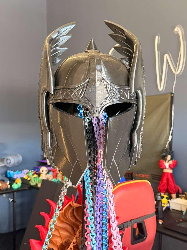 The DarksideWorkshop Valkyrie Mandolorian Helmet STL. This is a digital item not physical.
