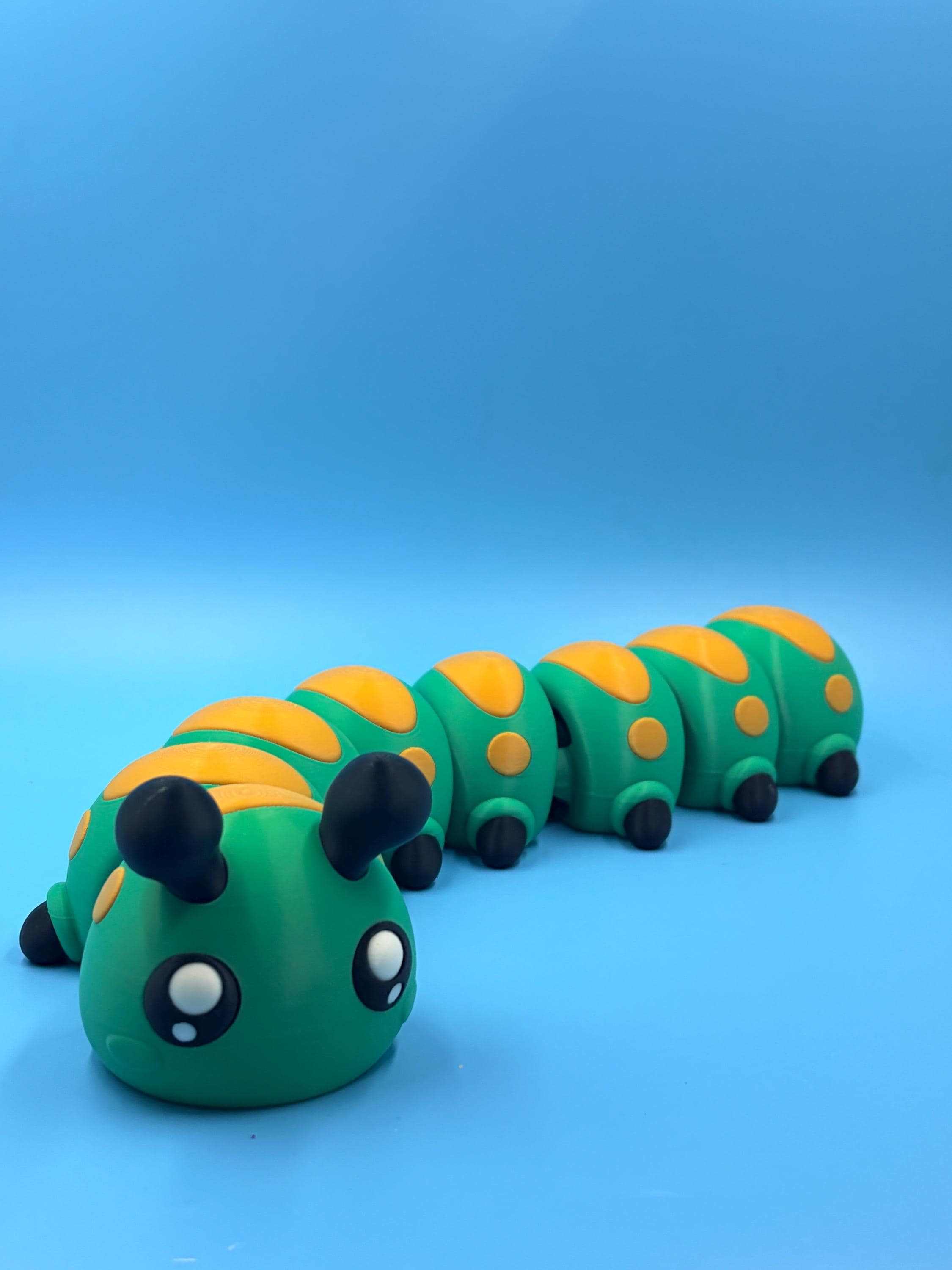 Articulated Caterpillar Fidget Toy | 13 Inch Flexi 3D Printed Bug | Sensory Desk Toy & Gift for Kids