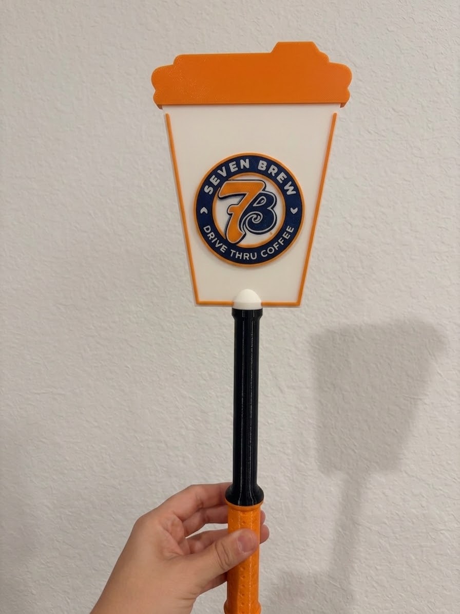 7 Brew Coffee Cup Tap-to-Pay Wand | Drive-Thru Coffee Sign
