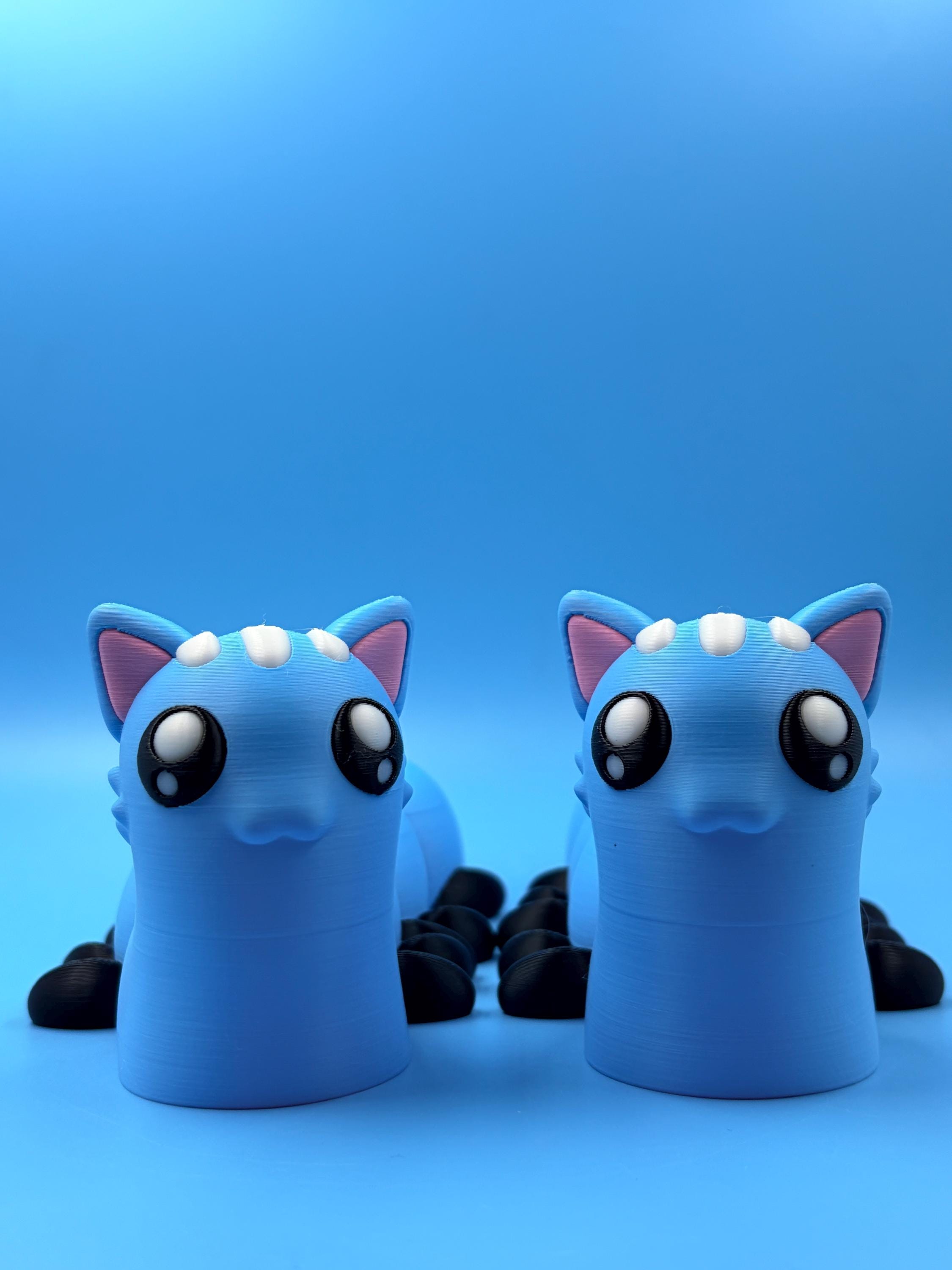 Snail Buddies Articulated Figure | Cute Cat Bunny Hybrid Flexi Toy | 3D Printed Collectible Desk Gift