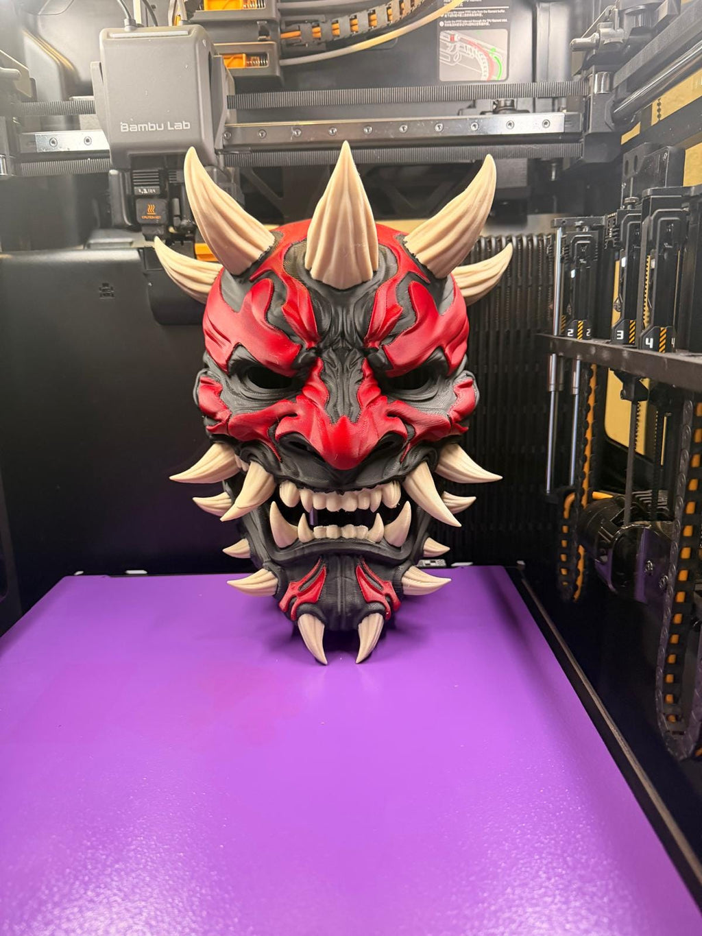 Oni Mask - Darth Maul Crossover - 3D Printed Wall Art - Japanese Demon Mask