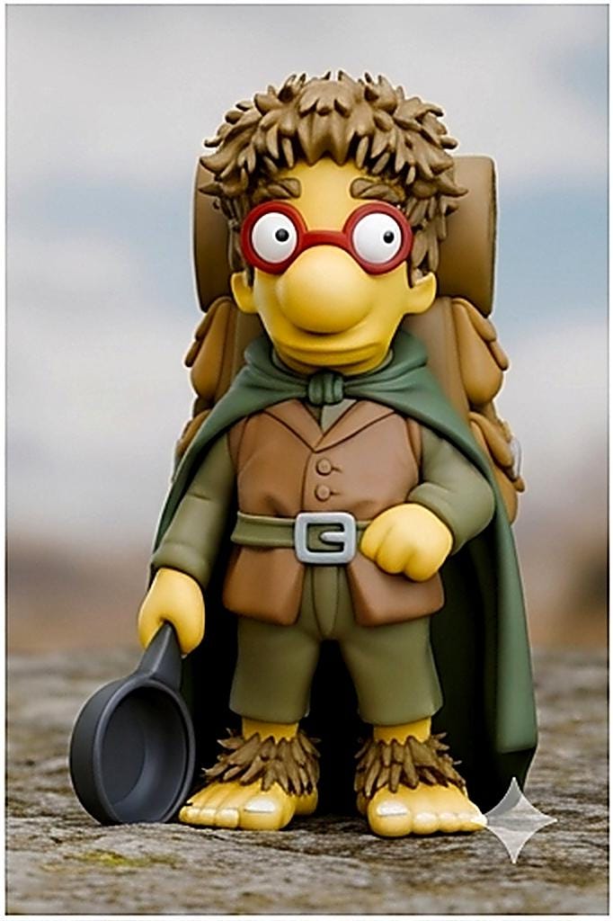 Shire Meets Springfield Figure | 3D Printed Multicolor Cartoon Fantasy Crossover | Choose Your Character | Collectible Mashup