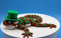 Flexi Bearded Dragon St. Patrick's Day Toy | Articulated 3D Printed Lizard with Leprechaun Hat