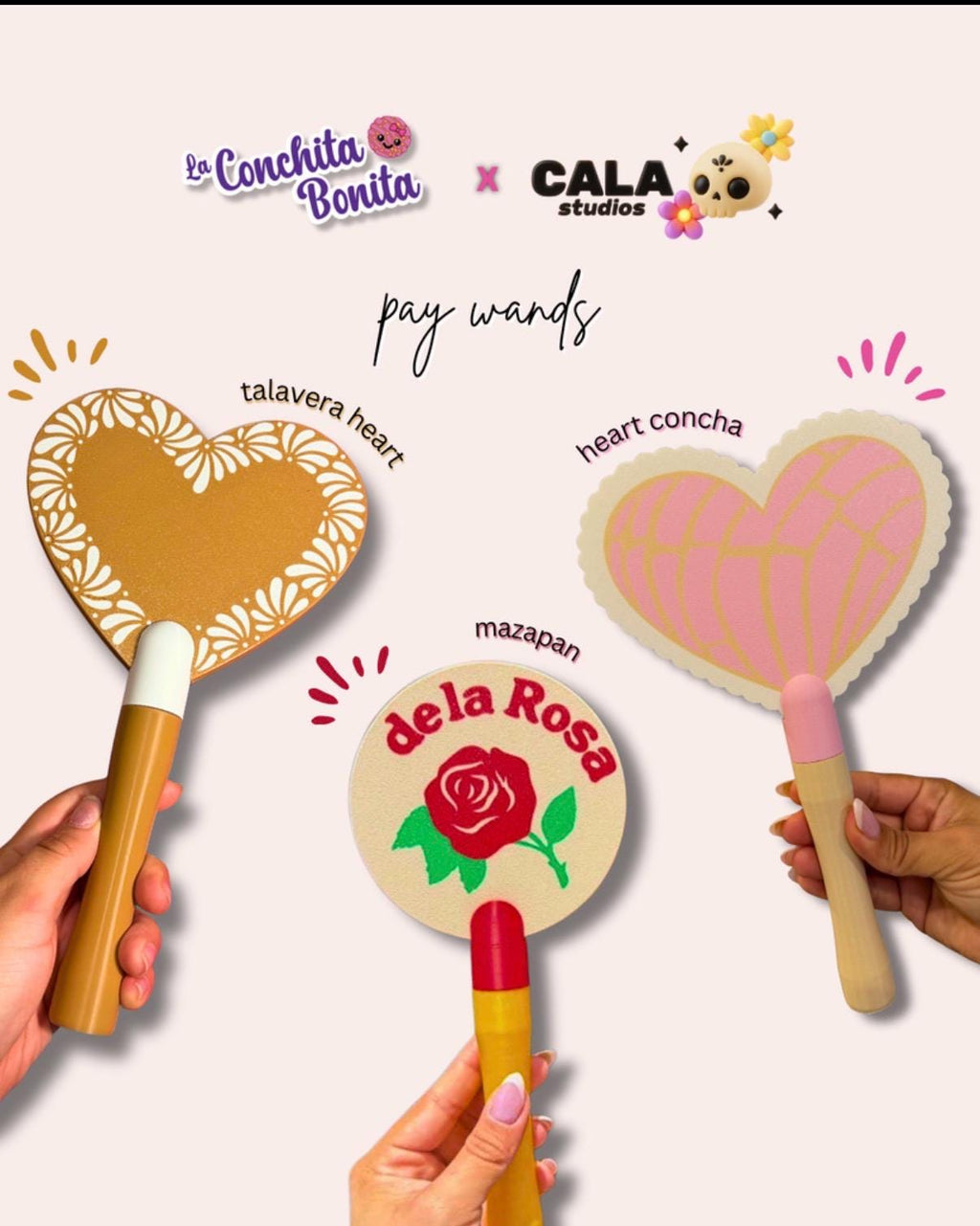 Tap to Pay Wand | Heart Concha & Mazapan de la Rosa | NFC Card Holder Wand | Cute Payment Wand