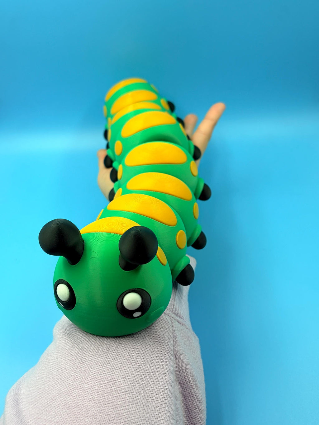Articulated Caterpillar Fidget Toy | 13 Inch Flexi 3D Printed Bug | Sensory Desk Toy &amp; Gift for Kids