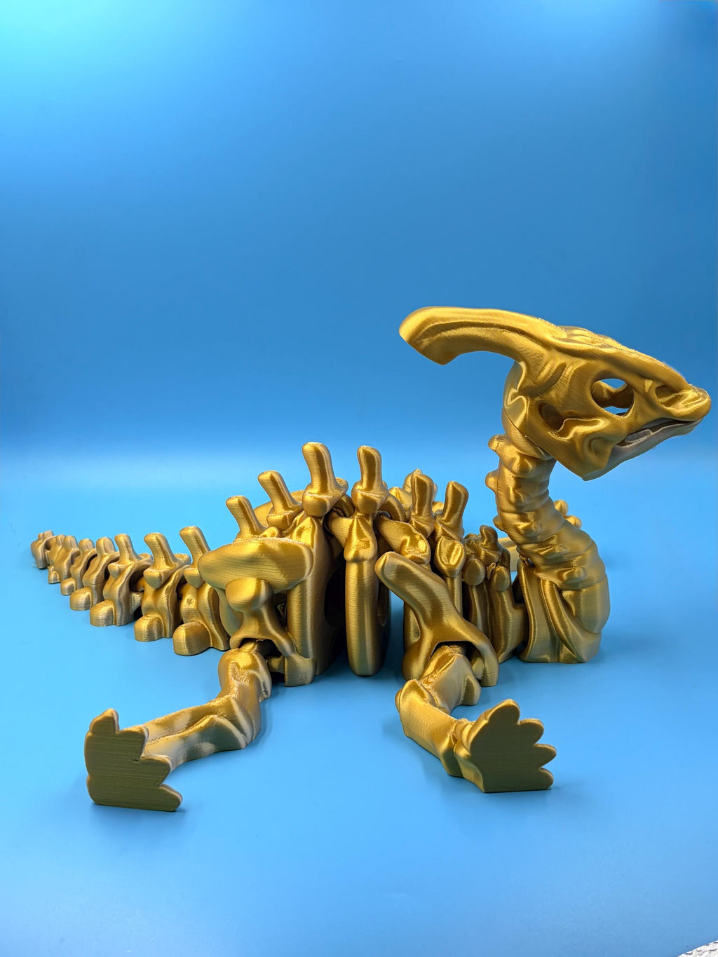 Parasaurolophus Dinosaur Display | 14 Inch Silk Finish 3D Printed Collectible | Dino Lover Home Decor Gift