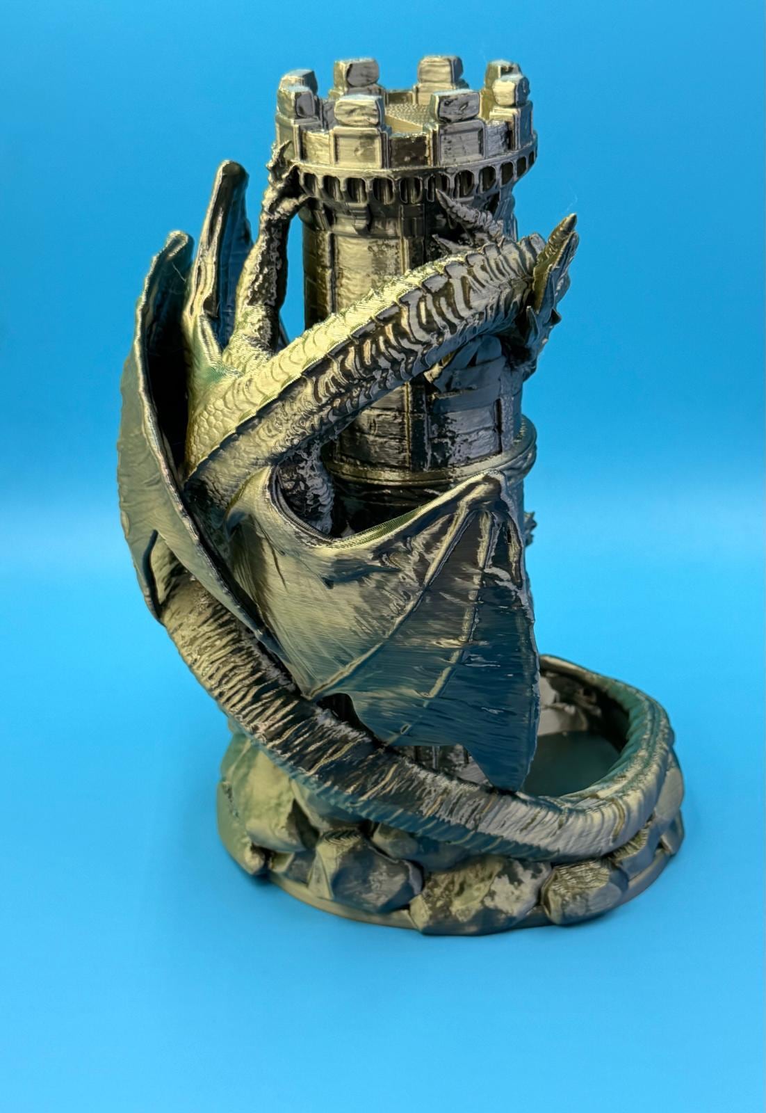 Dragon Dice Tower with Catch Tray | Dark Fantasy RPG Accessory