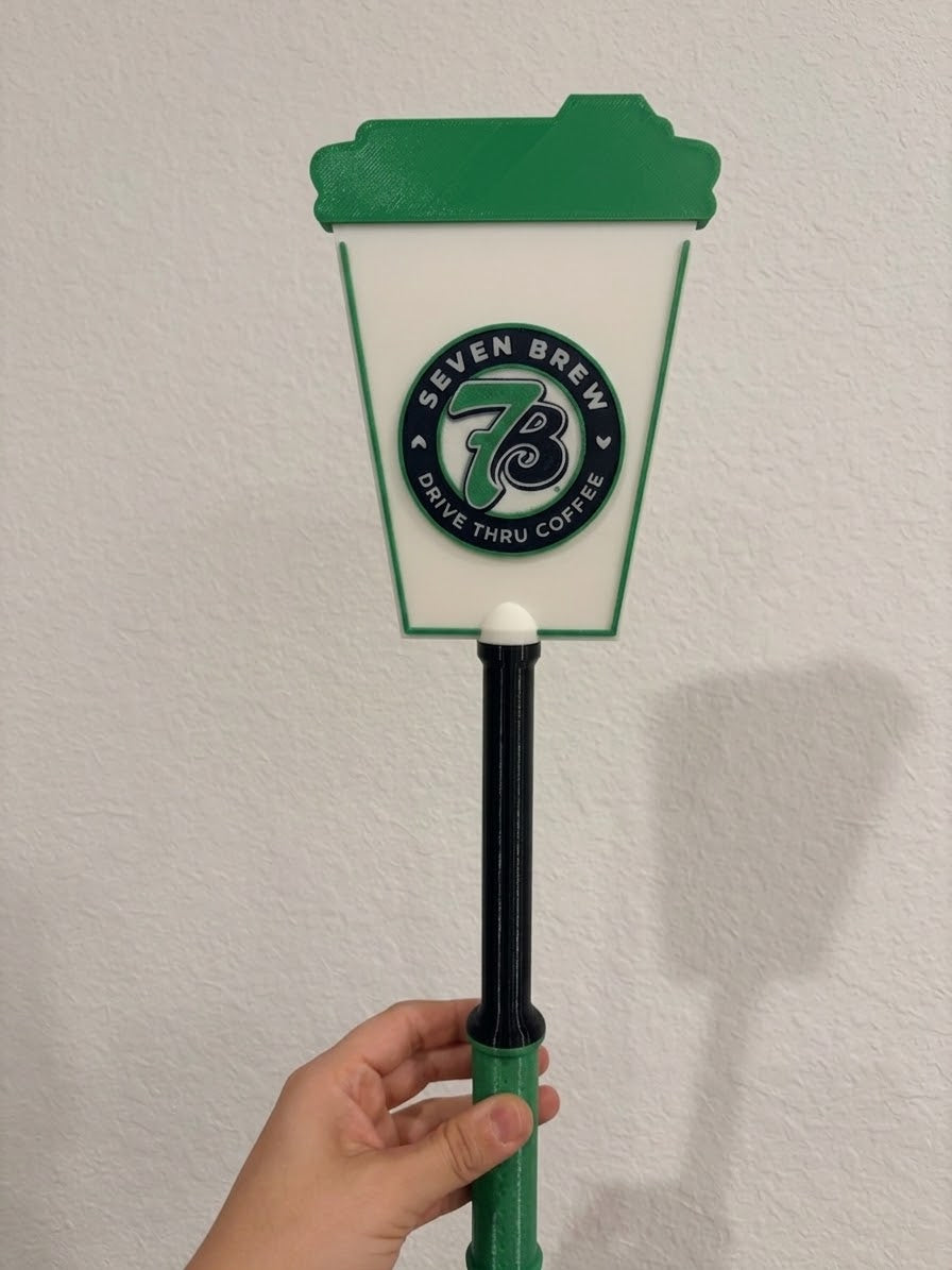 7 Brew Coffee Cup Tap-to-Pay Wand | Drive-Thru Coffee Sign
