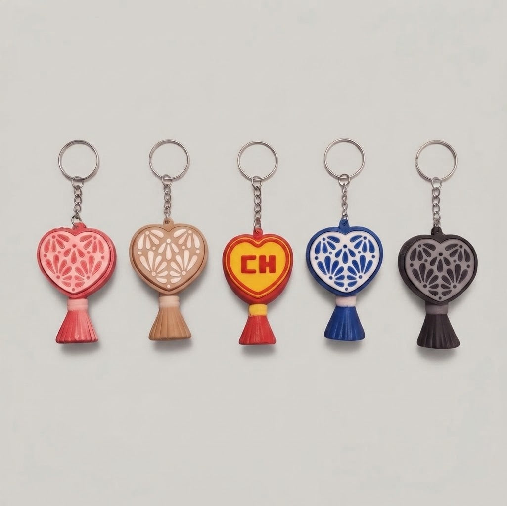 Heart Tassel Fidget Clicker | 3D Printed Floral Heart Click Charm Bag Purse Keychain | Sensory Toy Boho Fringe