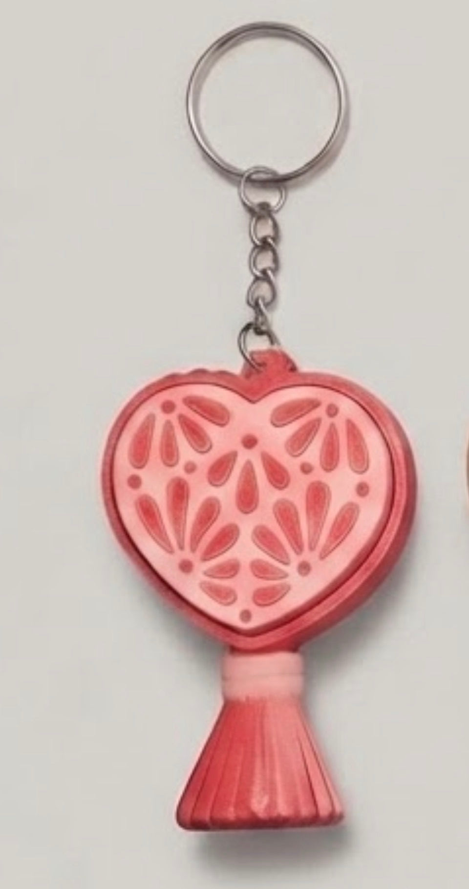 Heart Tassel Fidget Clicker | 3D Printed Floral Heart Click Charm Bag Purse Keychain | Sensory Toy Boho Fringe