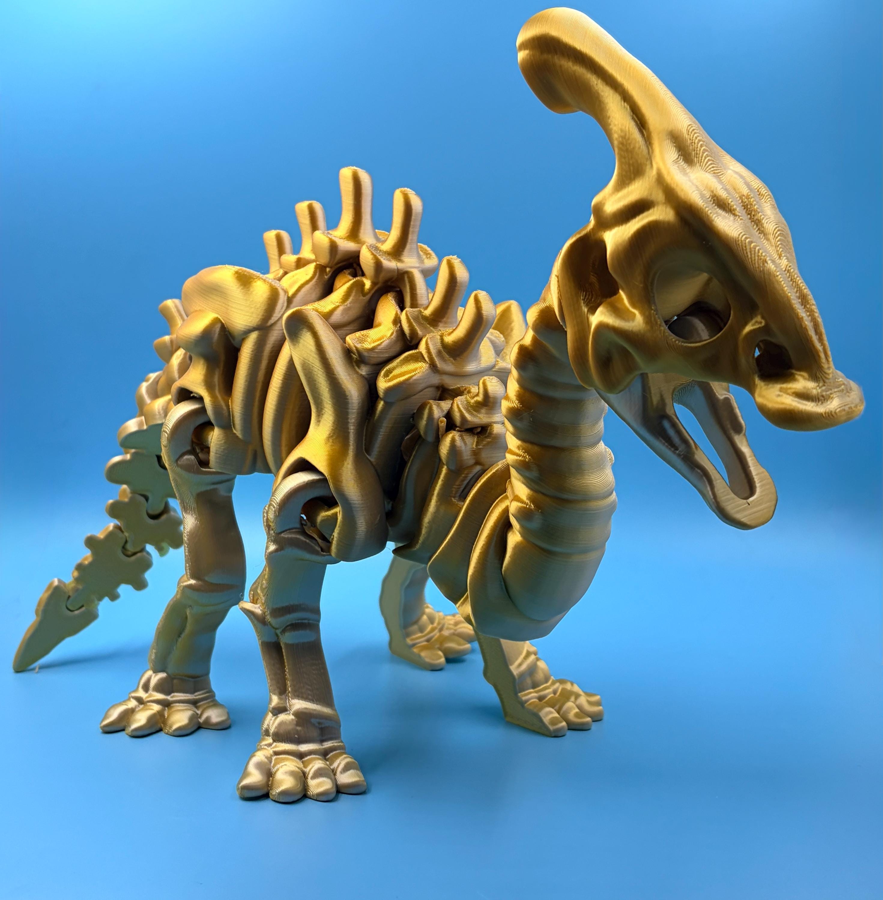 Parasaurolophus Dinosaur Display | 14 Inch Silk Finish 3D Printed Collectible | Dino Lover Home Decor Gift