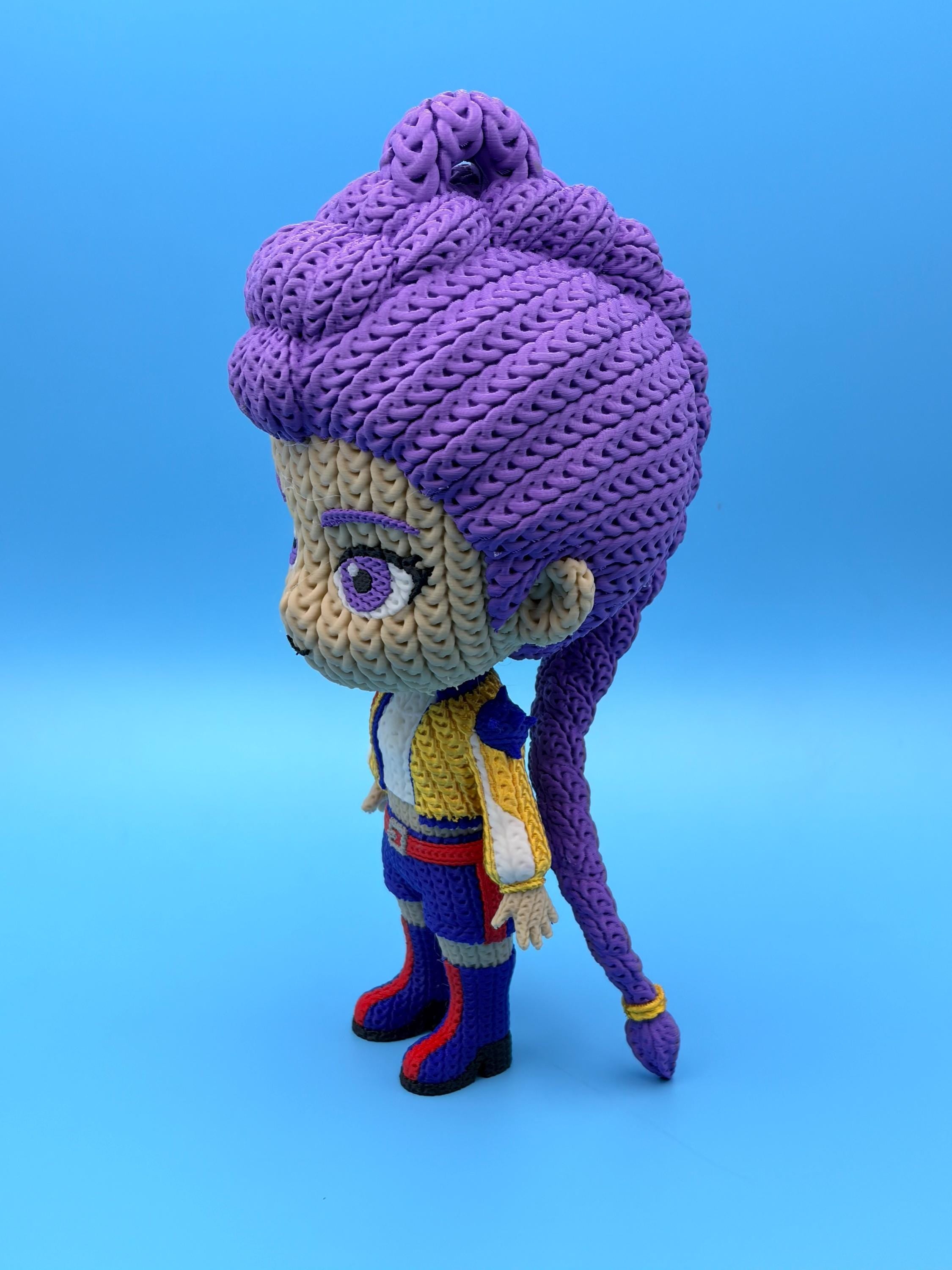 Purple Warrior Knitted Figure | Multicolor Idol Hunter Collectible
