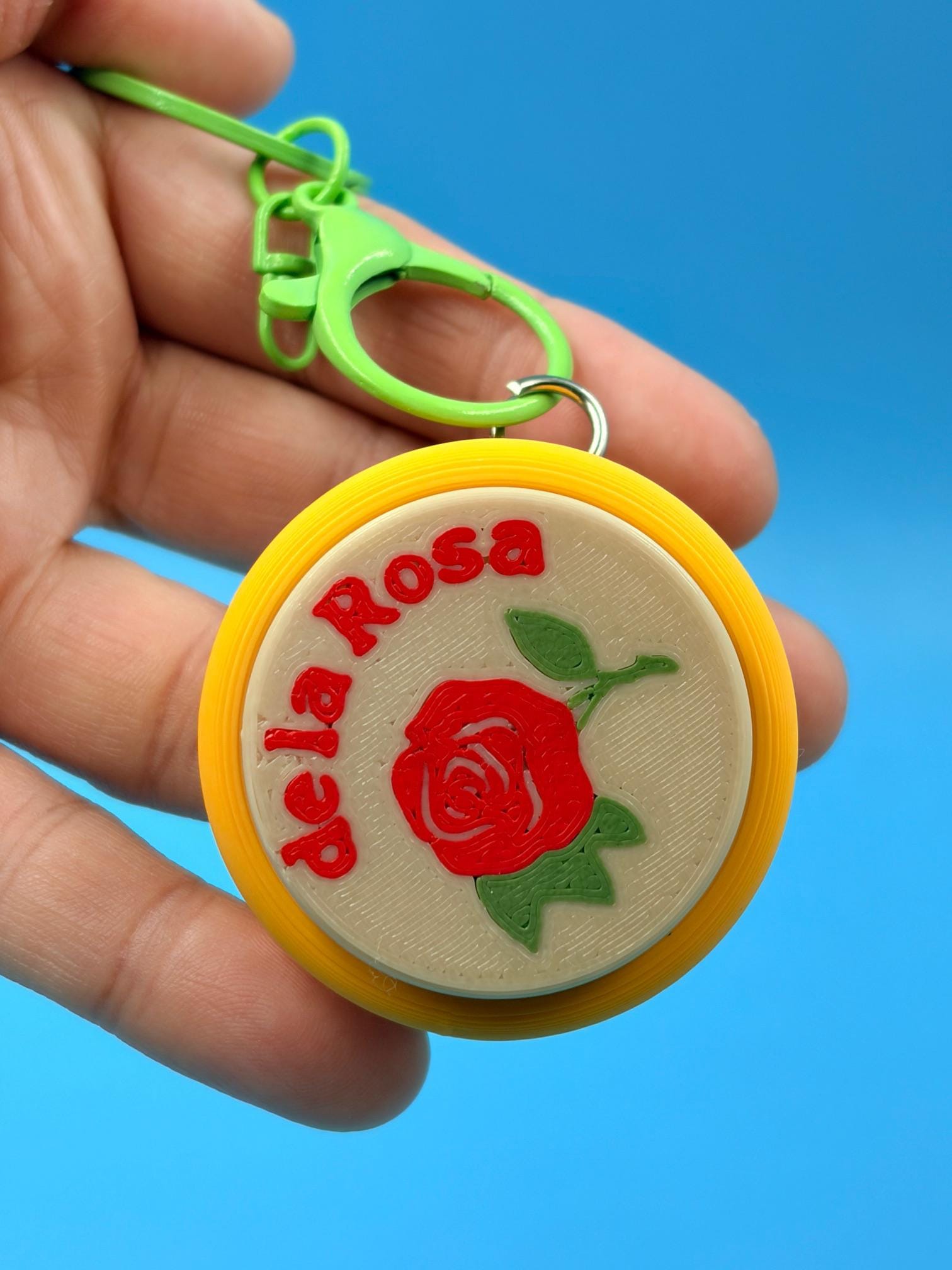 Mazapan Clicker Keychain | Mexican Candy Fidget Toy | 3D Printed Rose Design Collectible Keyring Gift