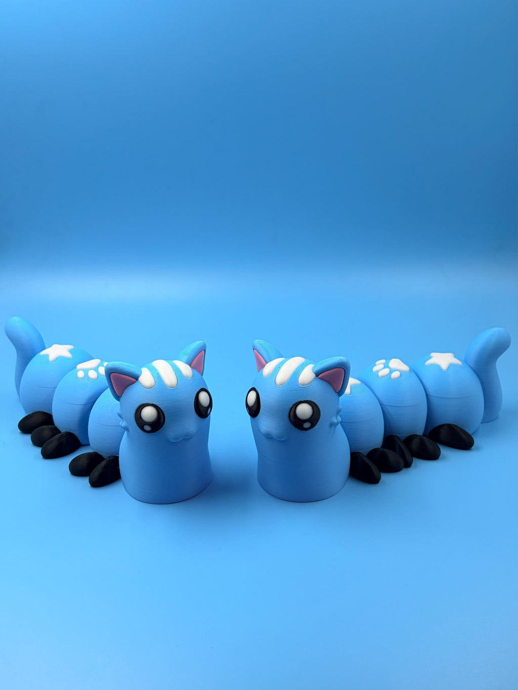Snail Buddies Articulated Figure | Cute Cat Bunny Hybrid Flexi Toy | 3D Printed Collectible Desk Gift