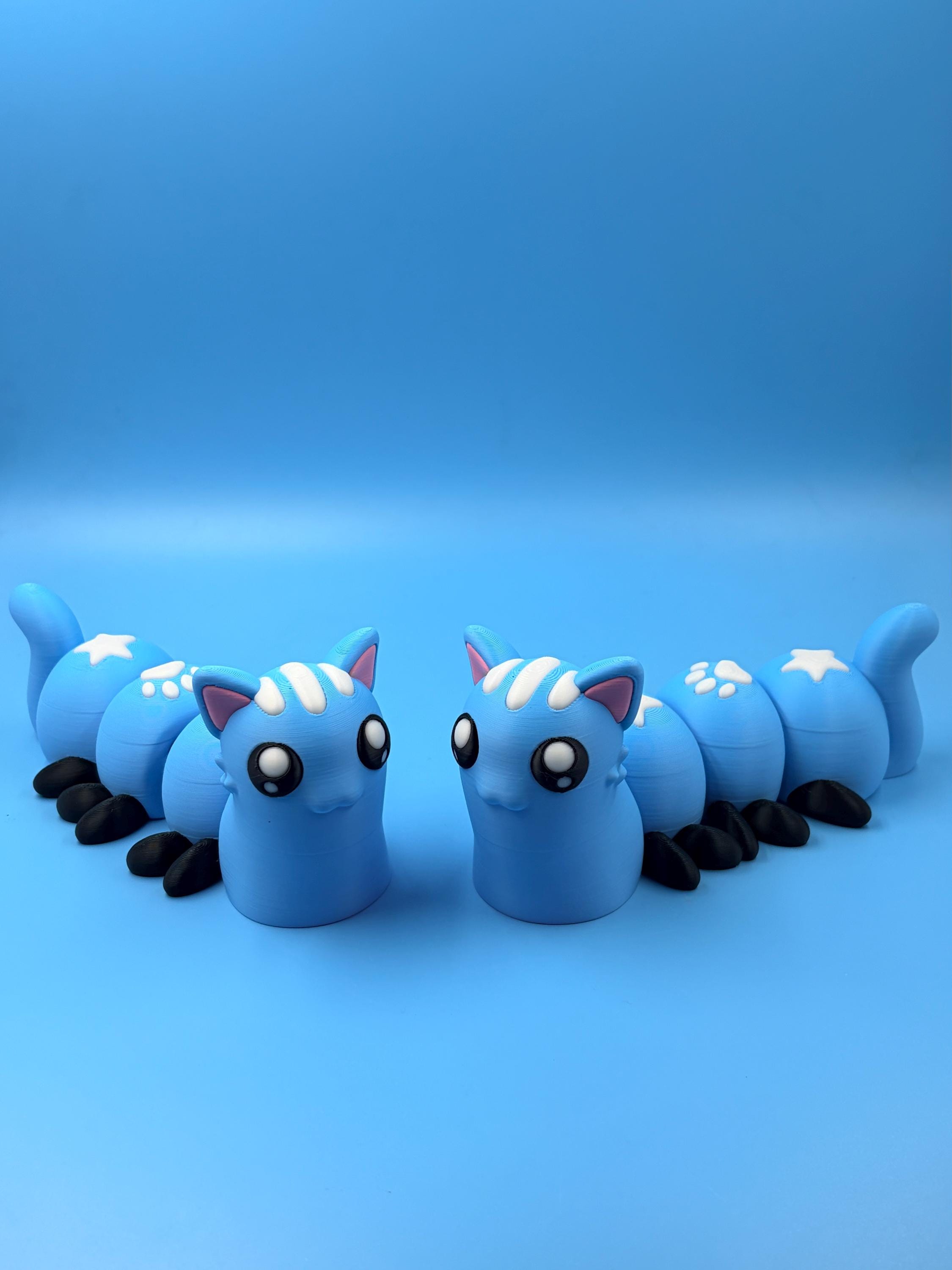 Snail Buddies Articulated Figure | Cute Cat Bunny Hybrid Flexi Toy | 3D Printed Collectible Desk Gift