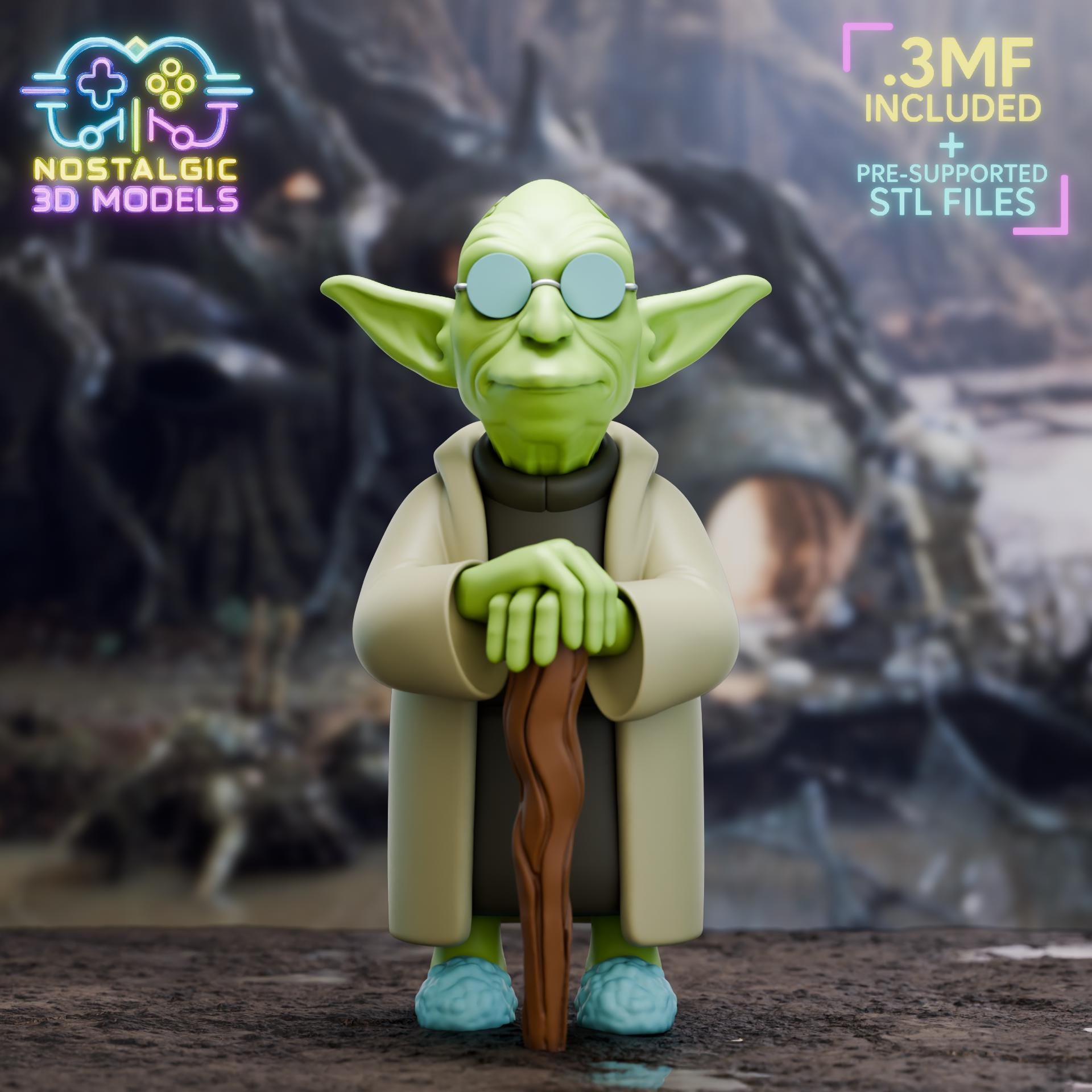 Futurama x Star Wars Mashup 3D Printed Figures | Nostalgic 3D Models Design | Fan Art Collectible | Individual or Full Set of 6