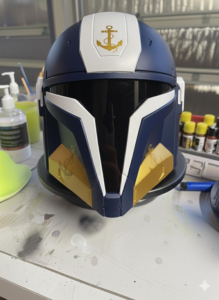 Custom Painted Spartan Mando Cosplay Helmet, Made to Order