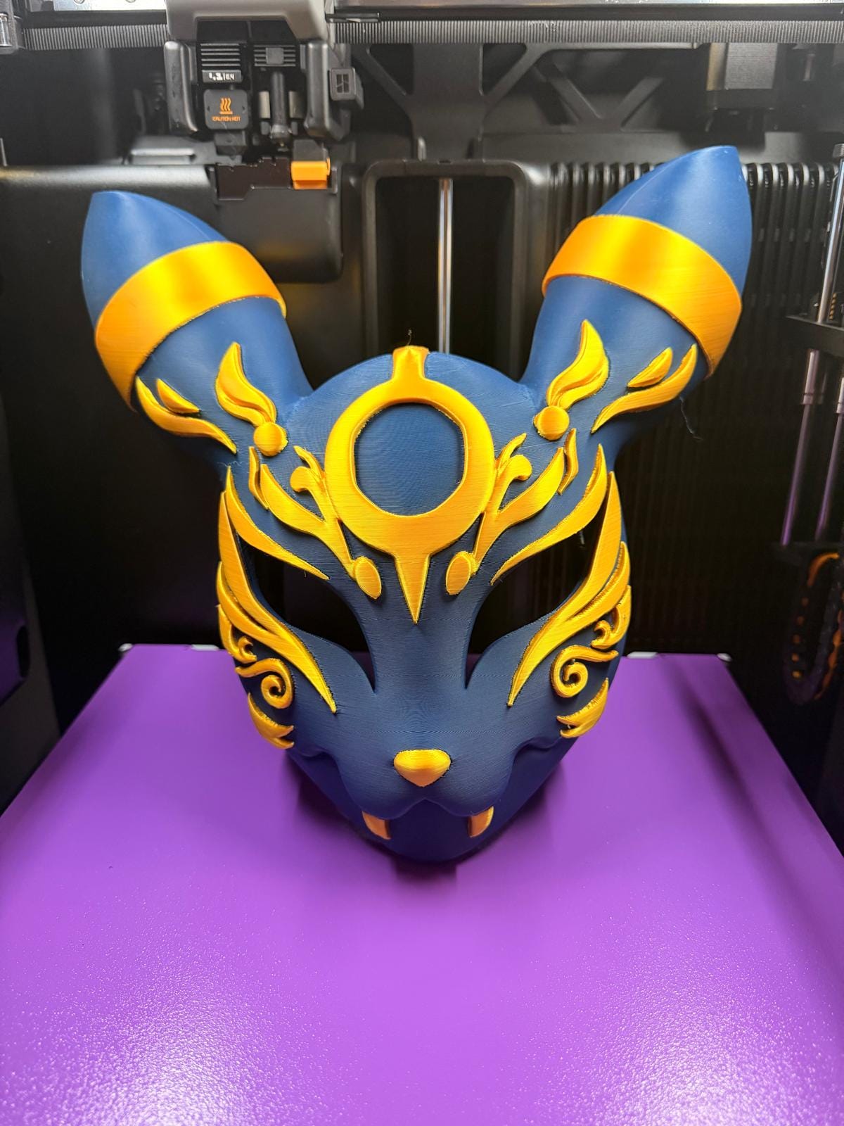 Oni Mask Wall Art | Japanese Demon Mask Decor | 3D Printed Multicolor Samurai Wall Hanging | Veteran Made