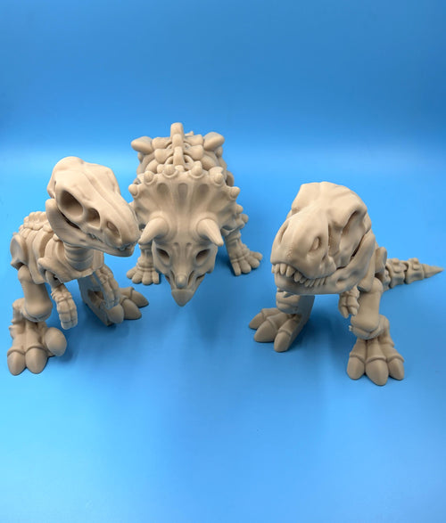 Articulated Dinosaur Figures | Poseable T-Rex, Triceratops & Velociraptor Fidget Toys | 3D Printed Gift for Kids & Collectors
