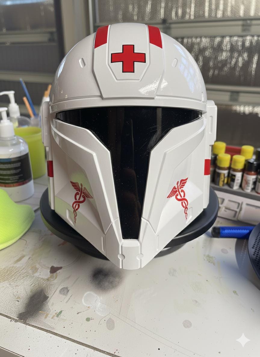 Custom Painted Spartan Mando Cosplay Helmet, Made to Order