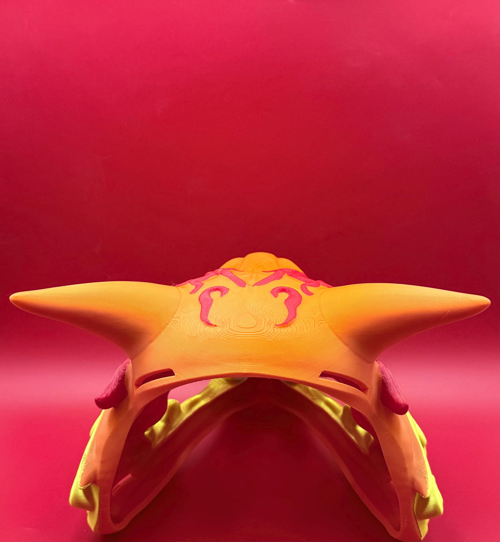 Fire Dragon Mempo Mask | Samurai Anime Wall Art