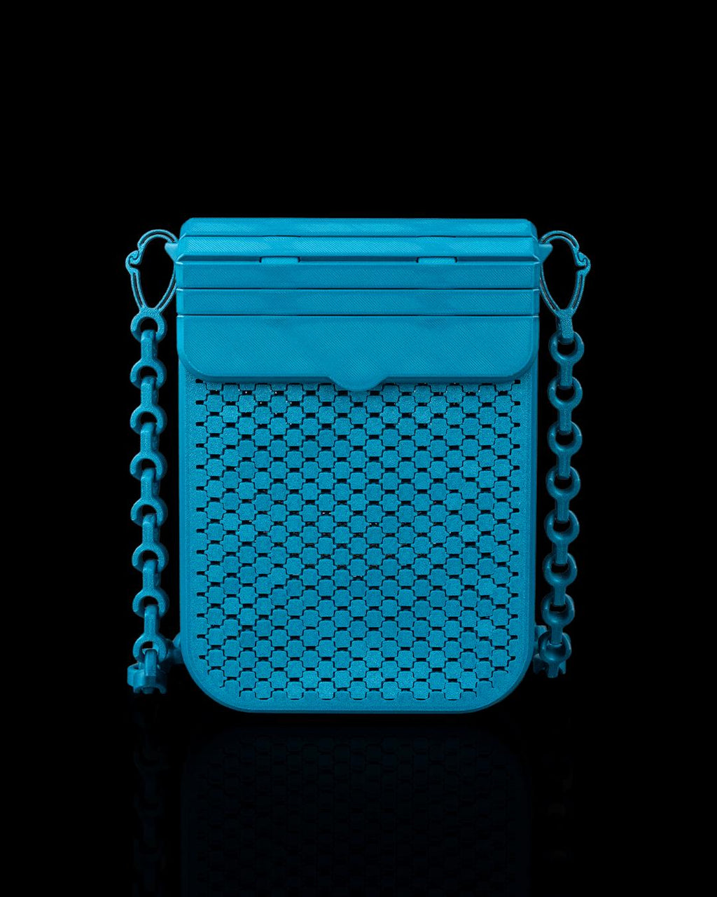 Crossbody Phone Bag with Chain Strap — Woven Lattice Mini Purse — Flip Top Closure  — Unique Gift — Shoulder Bag