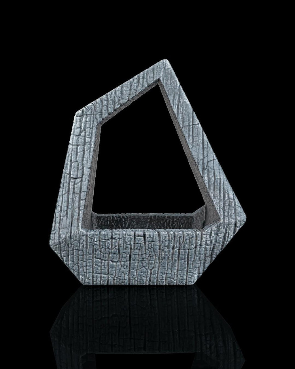 3D Printed Self-Watering Geometric Planter | Obsidian Frame | Modern Desk Decor |