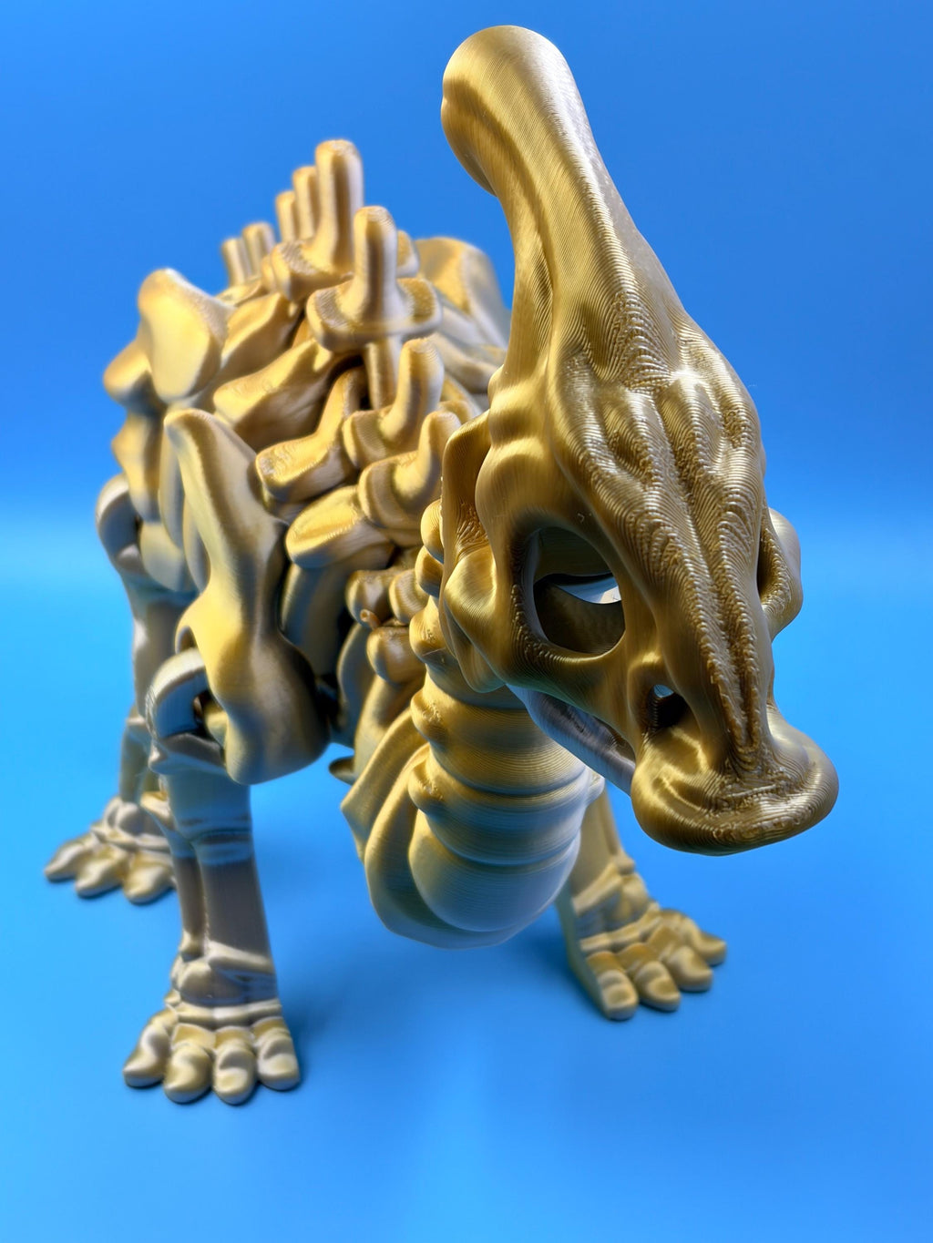 Parasaurolophus Dinosaur Display | 14 Inch Silk Finish 3D Printed Collectible | Dino Lover Home Decor Gift