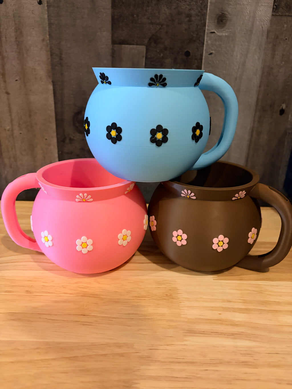 Jarrito Style Ice Cream Pint Holder | 3D Printed Cozy with Spoon Slot | Pink Brown or Blue Floral Design