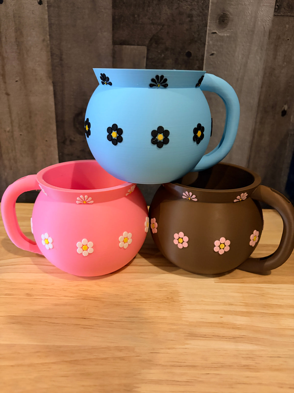 Jarrito Style Ice Cream Pint Holder | 3D Printed Cozy with Spoon Slot | Pink Brown or Blue Floral Design