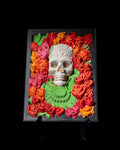 Bed of Roses Sugar Skull Wall Art | 3D Printed Floral Calavera Plaque | Day of the Dead Decor | Dia de los Muertos Gift | 21cm