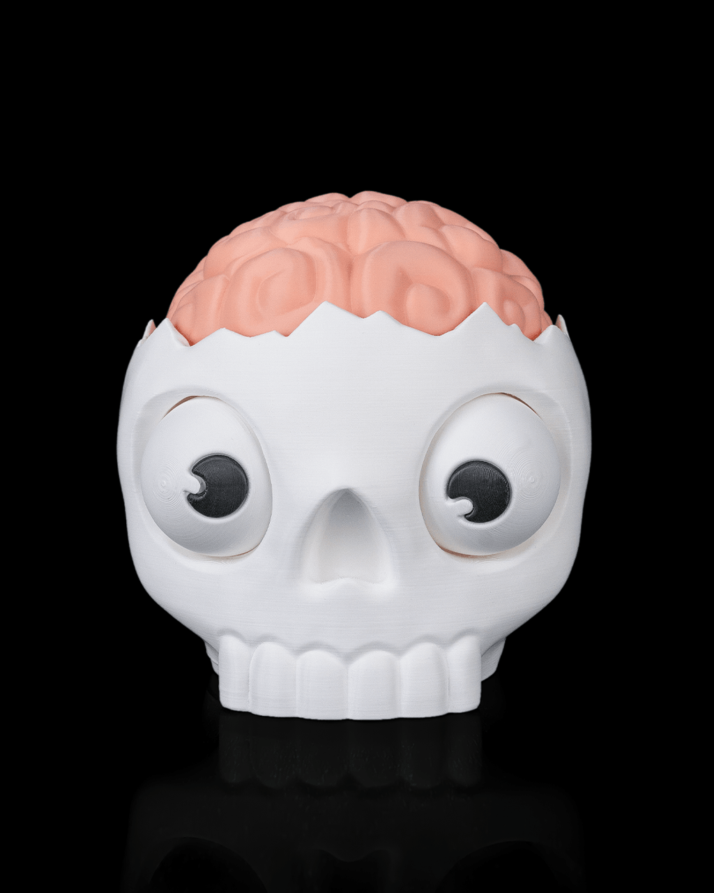 Brain Skull Candy Bowl | Funny Halloween Candy Dish | Kids Trick or Treat Bowl with Pop-Up Worm
