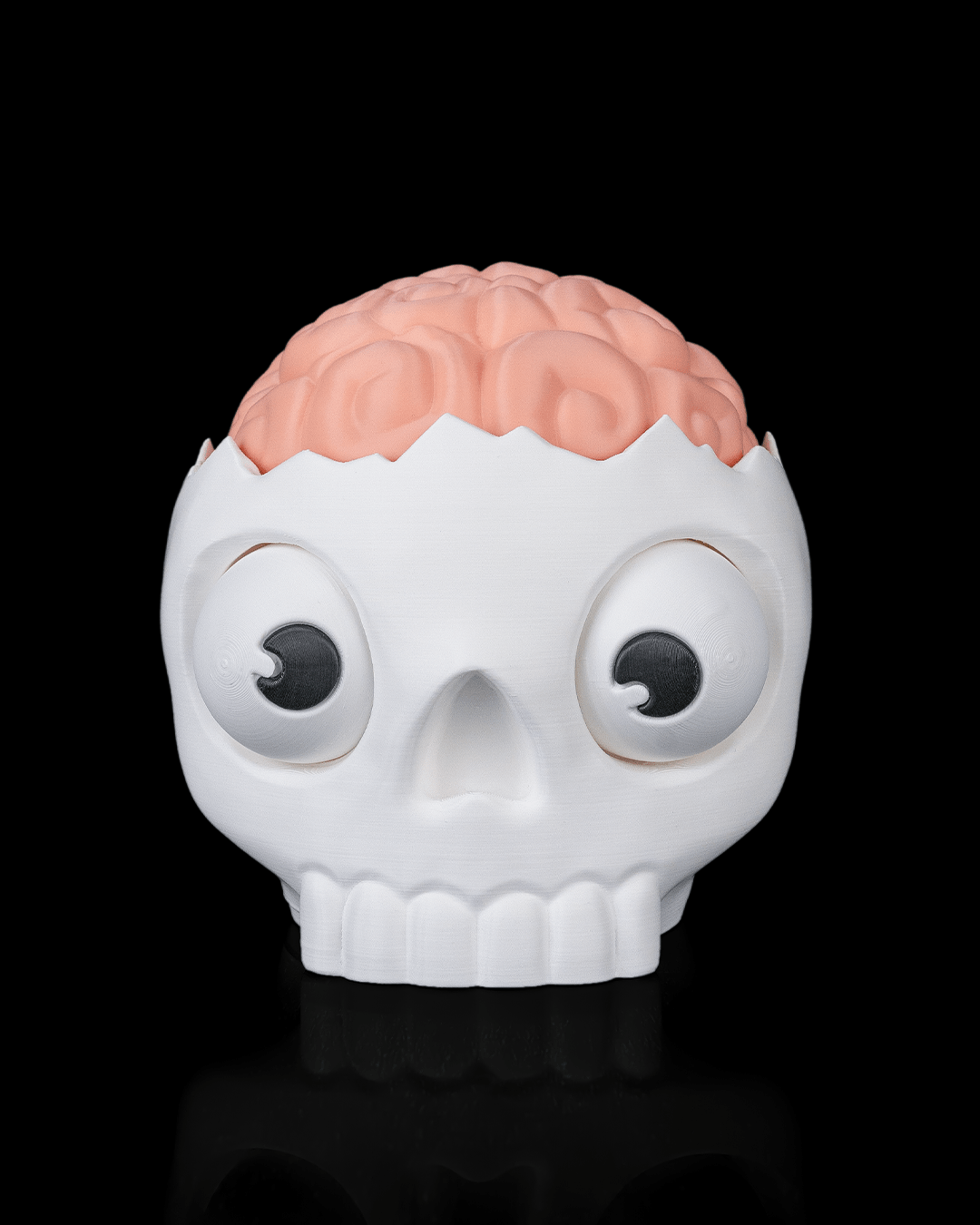 Brain Skull Candy Bowl | Funny Halloween Candy Dish | Kids Trick or Treat Bowl with Pop-Up Worm