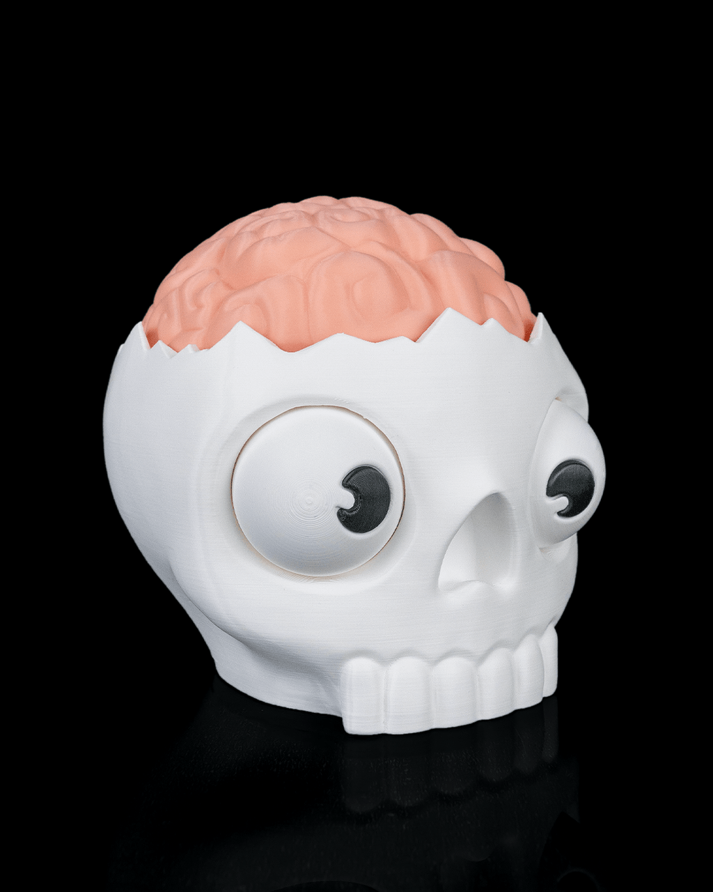 Brain Skull Candy Bowl | Funny Halloween Candy Dish | Kids Trick or Treat Bowl with Pop-Up Worm