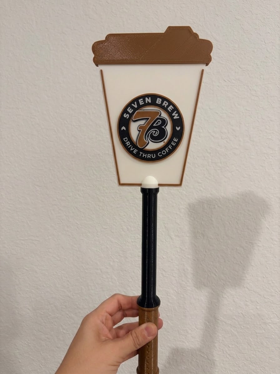 7 Brew Coffee Cup Tap-to-Pay Wand | Drive-Thru Coffee Sign